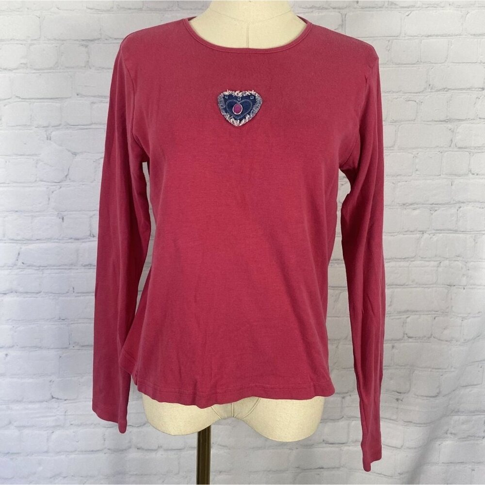 ⭐ 3/$15 Vintage Y2K Genuine Girl 16 Rhinestone Graphic Purple Pink Top